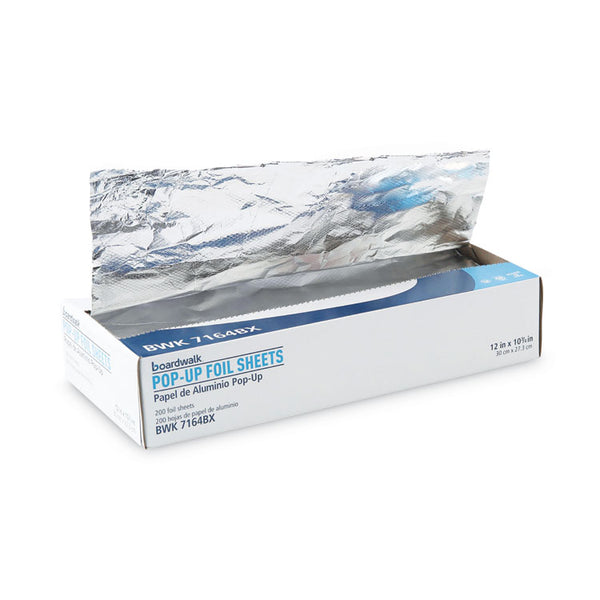 Boardwalk® Heavy-Duty Aluminum Foil Pop-Up Sheets, 12 x 10.75, 200/Box, 12 Boxes/Carton (BWK7164)