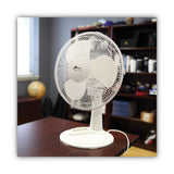 Alera® 12" 3-Speed Oscillating Desk Fan, Plastic, White (ALEFAN122W) Each