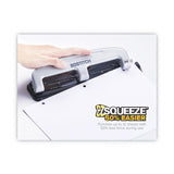 Bostitch® 12-Sheet EZ Squeeze Three-Hole Punch, 9/32" Holes, Black/Silver (ACI2101) Each