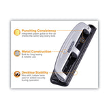Bostitch® 12-Sheet EZ Squeeze Three-Hole Punch, 9/32" Holes, Black/Silver (ACI2101) Each