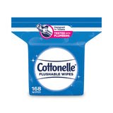 Cottonelle® Fresh Care Flushable Cleansing Cloths, 1-Ply, 5 x 7.25, White, 168/Pack (KCC10358EA) Each