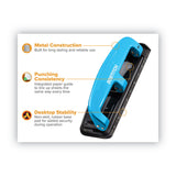 Bostitch® 12-Sheet EZ Squeeze Three-Hole Punch, 9/32" Holes, Blue/Black (ACI2103) Each