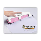 Bostitch® 12-Sheet EZ Squeeze InCourage Three-Hole Punch, 9/32" Holes, Pink (ACI2188) Each