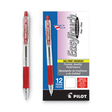 Pilot® EasyTouch Ballpoint Pen, Retractable, Fine 0.7 mm, Red Ink, Clear Barrel, Dozen (PIL32212) 1 Dozen