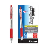 Pilot® EasyTouch Ballpoint Pen, Retractable, Medium 1 mm, Red Ink, Clear Barrel, Dozen (PIL32222) 1 Dozen