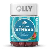 OLLY® Goodbye Stress® Dietary Supplement GABA / L-Theanine / Lemon Balm Extract 100 mg - 50 mg - 75 mg Strength Gummy 42 per Bottle Berry Verbena Flavor (1228393_BT) 1/BT