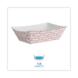 Boardwalk® Paper Food Baskets, 1 lb Capacity, Red/White, 1,000/Carton (BWK30LAG100) Case of 1000