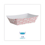 Boardwalk® Paper Food Baskets, 2 lb Capacity, Red/White, 1,000/Carton (BWK30LAG200) Case of 1000