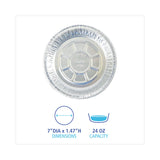 Boardwalk® Round Aluminum To-Go Containers, 24 oz, 7" Diameter x 1.47"h, Silver, 500/Carton (BWKROUND7) Case of 500