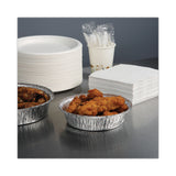 Boardwalk® Round Aluminum To-Go Containers, 24 oz, 7" Diameter x 1.47"h, Silver, 500/Carton (BWKROUND7) Case of 500
