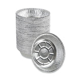 Boardwalk® Round Aluminum To-Go Containers, 24 oz, 7" Diameter x 1.47"h, Silver, 500/Carton (BWKROUND7) Case of 500