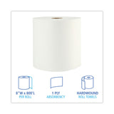 Boardwalk® Boardwalk Xtra Roll Towels, 1-Ply, 8" x 800 ft, White, 6 Rolls/Carton (BWK35XTRA) Case of 6