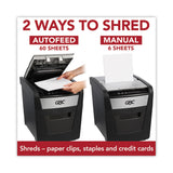 GBC® AutoFeed+ 60X Super Cross-Cut Home Shredder, 60 Auto/6 Manual Sheet Capacity (GBCWSM1757601) Each