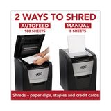 GBC® AutoFeed+ 100X Super Cross-Cut Home Office Shredder, 100 Auto/8 Manual Sheet Capacity (GBCWSM1757602) Each