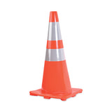 Tatco Traffic Cone, 14 x 14 x 28, Orange/Silver (TCO25900) Each