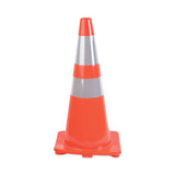 Tatco Traffic Cone, 14 x 14 x 28, Orange/Silver (TCO25900) Each