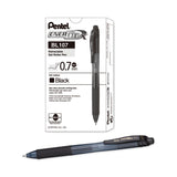 Pentel® EnerGel-X Gel Pen, Retractable, Medium 0.7 mm, Black Ink, Smoke/Black Barrel, Dozen (PENBL107A) Box of 12
