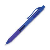 Pentel® EnerGel-X Gel Pen, Retractable, Medium 0.7 mm, Blue Ink, Translucent Blue/Blue Barrel, Dozen (PENBL107C) Box of 12