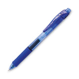 Pentel® EnerGel-X Gel Pen, Retractable, Fine 0.5 mm Needle Tip, Blue Ink, Translucent Blue/Blue Barrel, Dozen (PENBLN105C) Box of 12