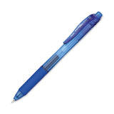 Pentel® EnerGel-X Gel Pen, Retractable, Fine 0.5 mm Needle Tip, Blue Ink, Translucent Blue/Blue Barrel, Dozen (PENBLN105C) Box of 12