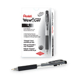 Pentel® WOW! Gel Pen, Retractable, Medium 0.7 mm, Black Ink, Clear/Black Barrel, Dozen (PENK437A) 1 Dozen