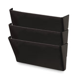 Universal® Wall File Pockets, 3 Sections, Letter Size,13" x 4.13" x 14.5", Black, 3/Pack (UNV08121) Pack of 3