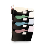 Universal® Grande Central Filing System, 4 Sections, Legal/Letter Size, Wall Mount, 16.63" x 4.75" x 27.5", Black, 4/Pack (UNV08137) Pack of 4