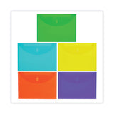 C-Line® Reusable Poly Envelope, Hook/Loop Closure, 8.5 x 11, Assorted Colors, 10/Pack (CLI58030) Pack of 10