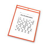 C-Line® Reusable Dry Erase Pockets, 9 x 12, Assorted Neon Colors, 10/Pack (CLI40810) Pack of 10