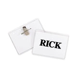 C-Line® Name Badge Kits, Top Load, 3 1/2 x 2 1/4, Clear, Combo Clip/Pin, 50/Box (CLI95723) Box of 50