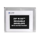 C-Line® Zip 'N Go Reusable Envelope with Outer Pocket, 1" Capacity, 2 Sections, 10 x 13, Clear, 3/Pack (CLI48117) Pack of 3