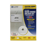 C-Line® Name Badge Kits, Top Load, 4 x 3, Clear, Combo Clip/Pin, 50/Box (CLI95743) Box of 50