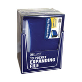 C-Line® 13-Pocket Expanding File, 9.25" Expansion, 13 Sections, 1/6-Cut Tabs, Letter Size, Blue (CLI48235) Each