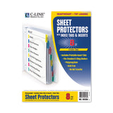 C-Line® Sheet Protectors with Index Tabs, Assorted Color Tabs, 2", 11 x 8.5, 8/Set (CLI05580) Set of 8