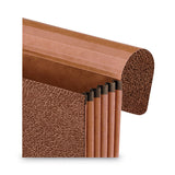 Pendaflex® Standard Expanding Wallet with Fiber Gussets, 5.25" Expansion, 1 Section, Elastic Cord Closure, Legal Size, Red Fiber (PFX1076GLOX) Each