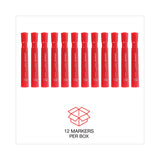 Universal™ Chisel Tip Permanent Marker, Broad Chisel Tip, Red, Dozen (UNV07052) Case of 12