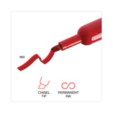 Universal™ Chisel Tip Permanent Marker, Broad Chisel Tip, Red, Dozen (UNV07052) Case of 12