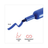 Universal™ Chisel Tip Permanent Marker, Broad Chisel Tip, Blue, Dozen (UNV07053) Case of 12