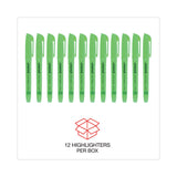 Universal™ Pocket Highlighters, Fluorescent Green Ink, Chisel Tip, Green Barrel, Dozen (UNV08852) Case of 12