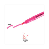 Universal™ Pocket Highlighters, Fluorescent Pink Ink, Chisel Tip, Pink Barrel, Dozen (UNV08855) Case of 12
