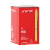 Universal™ Pocket Highlighter Value Pack, Fluorescent Yellow Ink, Chisel Tip, Yellow Barrel, 36/Pack (UNV08856) Pack of 36