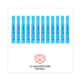 Universal™ Desk Highlighters, Fluorescent Blue Ink, Chisel Tip, Blue Barrel, Dozen (UNV08864) Case of 12