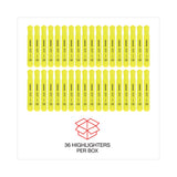 Universal™ Desk Highlighter Value Pack, Fluorescent Yellow Ink, Chisel Tip, Yellow Barrel, 36/Pack (UNV08866) Pack of 36