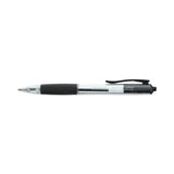 Universal™ Comfort Grip Ballpoint Pen, Retractable, Medium 1 mm, Black Ink, Clear/Black Barrel, Dozen (UNV15530) 1 Dozen