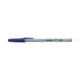 Universal™ Ballpoint Pen Value Pack, Stick, Medium 1 mm, Blue Ink, Gray/Blue Barrel, 60/Pack (UNV15614) Pack of 60