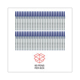 Universal™ Ballpoint Pen Value Pack, Stick, Medium 1 mm, Blue Ink, Gray/Blue Barrel, 60/Pack (UNV15614) Pack of 60