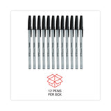 Universal™ Ballpoint Pen, Stick, Fine 0.7 mm, Black Ink, Gray/Black Barrel, Dozen (UNV27420) Pack of 12