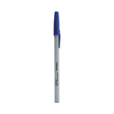 Universal™ Ballpoint Pen, Stick, Fine 0.7 mm, Blue Ink, Gray/Blue Barrel, Dozen (UNV27421) Pack of 12