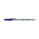 Universal™ Ballpoint Pen, Stick, Fine 0.7 mm, Blue Ink, Gray/Blue Barrel, Dozen (UNV27421) Pack of 12