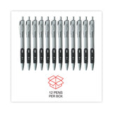 Universal™ Comfort Grip Gel Pen, Retractable, Medium 0.7 mm, Black Ink, Gray/Black/Silver Barrel, Dozen (UNV39720) 1 Dozen